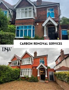 Carbon removal from bricks and tiles
