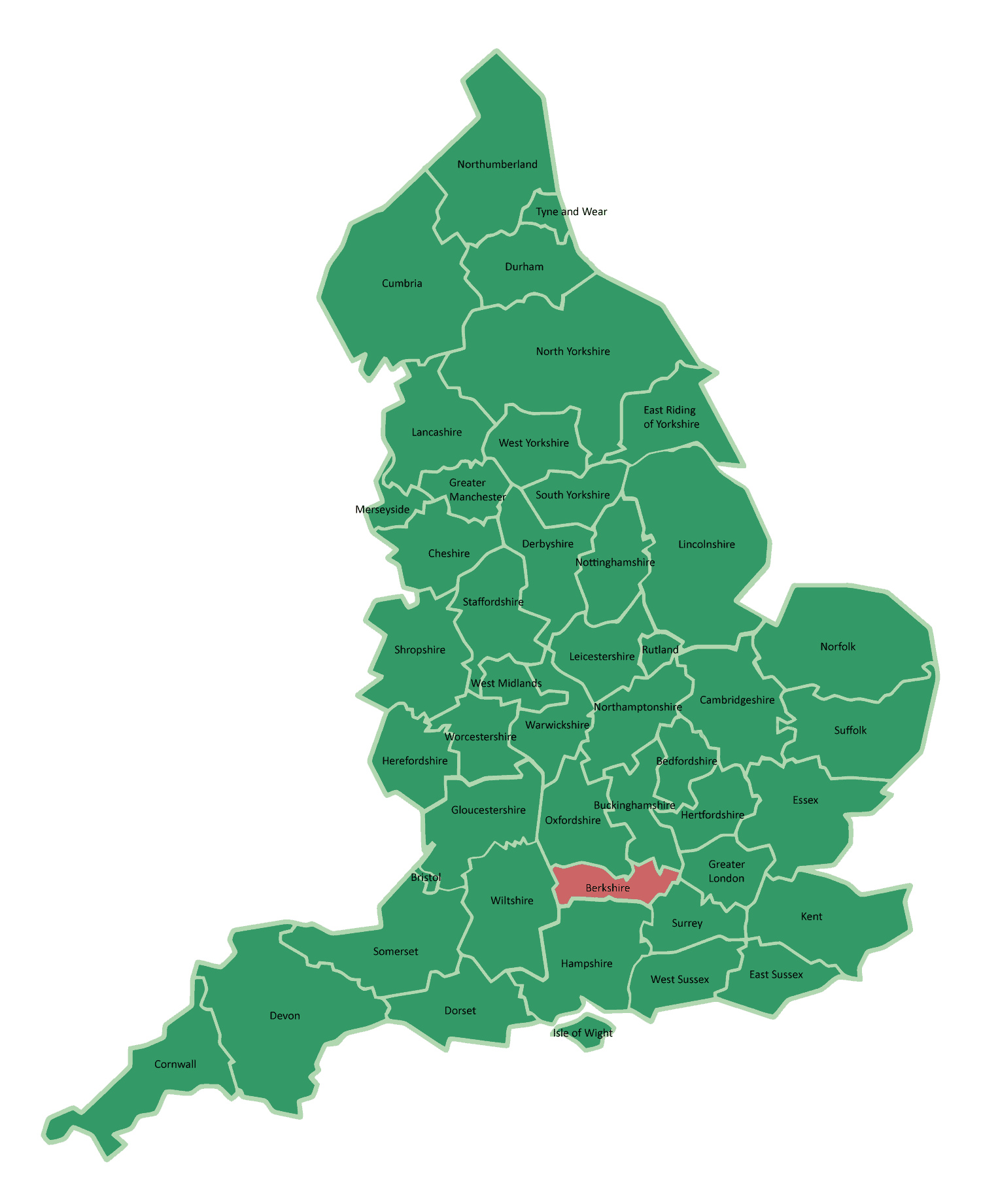 Cherry picker hire availability map covering Berkshire