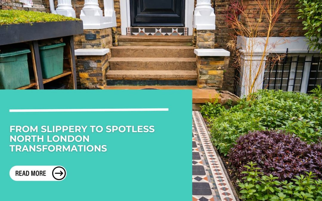 External Stone Staircase Cleaning & Front Patio Restoration in North London