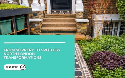 External Stone Staircase Cleaning & Front Patio Restoration in North London